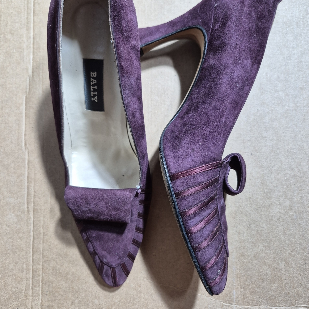 Bally Women's Deep Burgundy Suede Heels